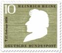 Briefmarke zum Gedenken an Heinrich Heine (BRD 1957)