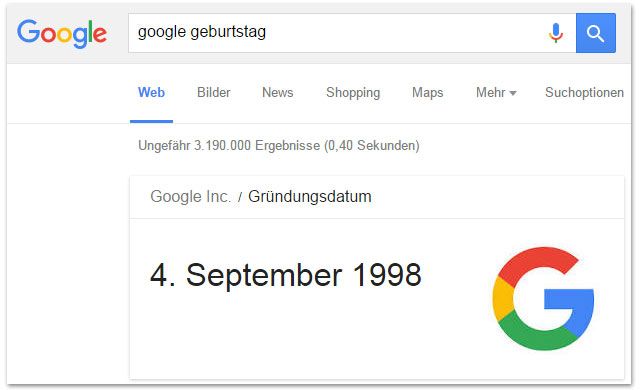 Google Geburtstag